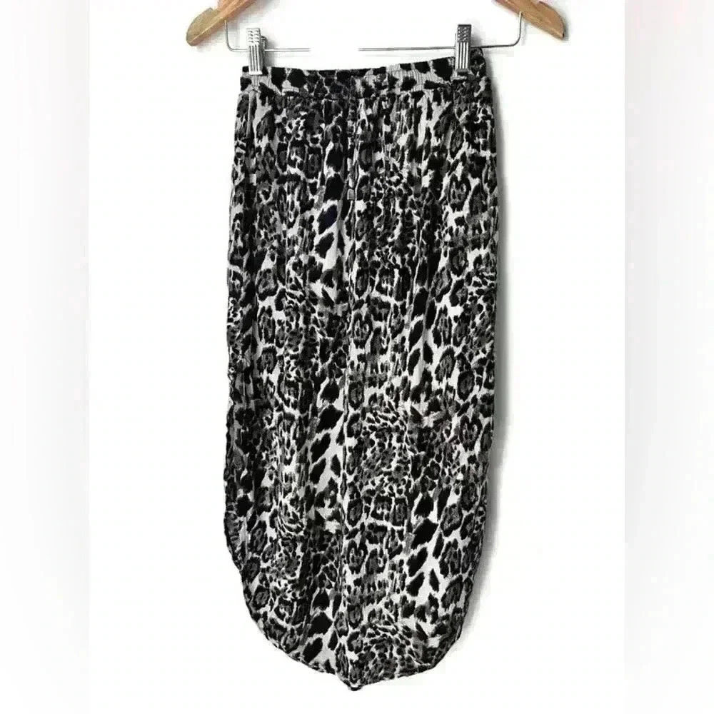 Suzy Shier Womens Brown Leopard Animal Print Summer Coastal Midi Skirt XS